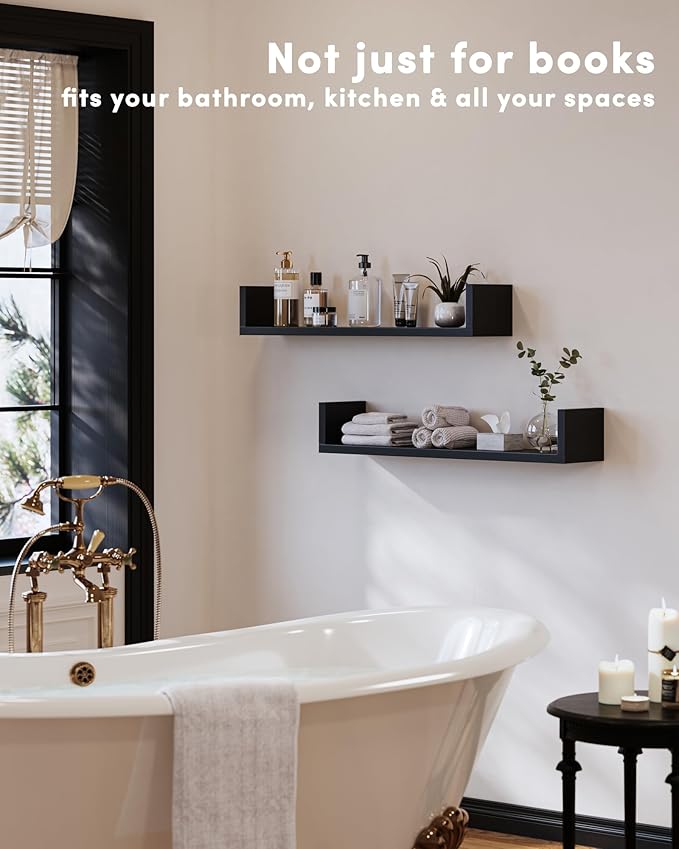 Wall Bookshelf, U Shaped Floating Bookshelf, Hanging Bookshelves