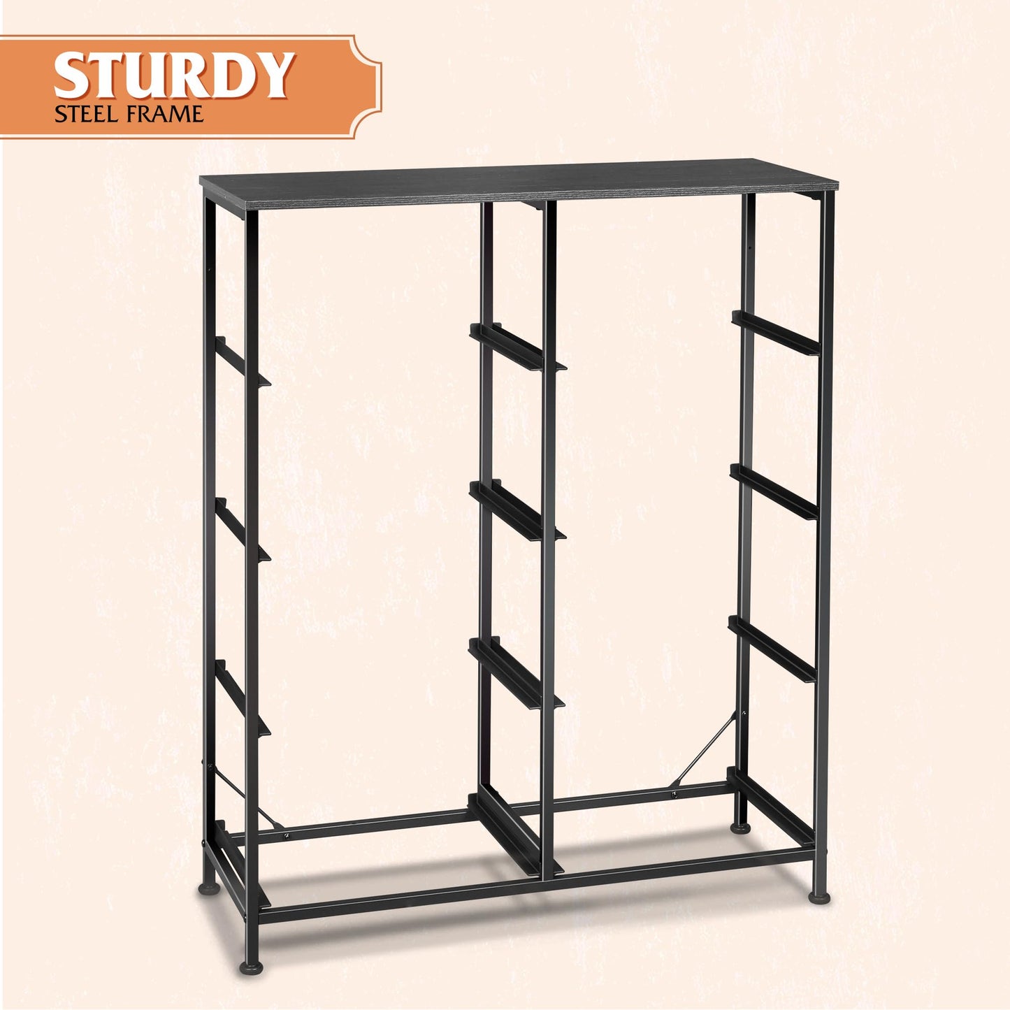 WLIVE Fabric Dresser for Bedroom, Tall Dresser with 8 Drawers, Storage Tower with Fabric Bins, Double Dressers, Chest of Drawers for Closet, Living Room, Dormitory, Charcoal Black Wood Grain Print