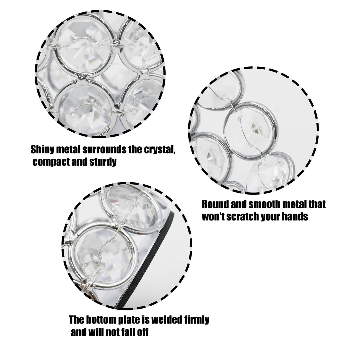 Wuyituart 6 Pcs Silver Crystal Tea Light Candle Holders Decorative Cylinder Crystal Candle Stand for Table Centerpieces