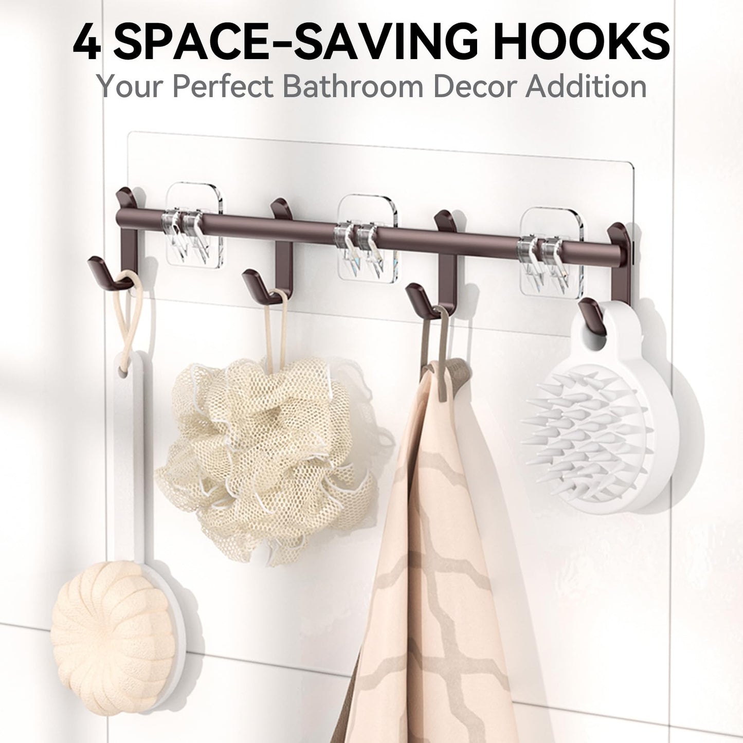 YASONIC Shower Caddy Adhesive, Rustproof Shower Organizer with Soap Holder, Large Capacity Shower Shelves for Inside Shower, No Drilling Bathroom Organizers and Storage for Home Decor（6 Pack Bronze）