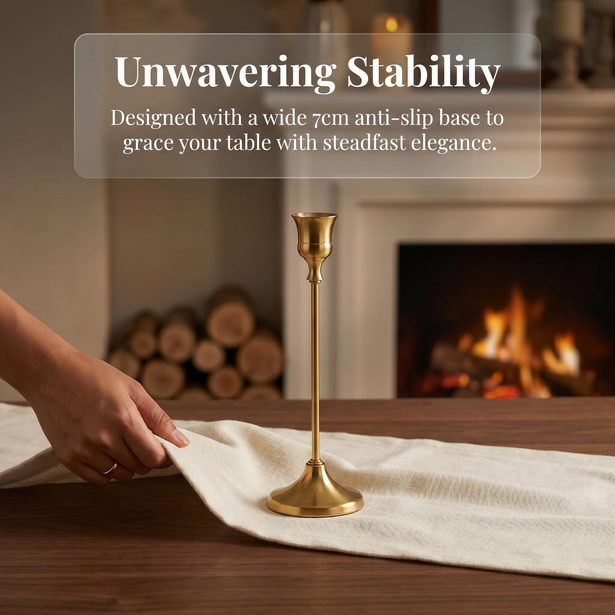 Oakernel French Gold Taper Candle Holders 2 Sets(6 Pcs) - Tall Metal Candlestick Holders for Table Centerpiece, Formal Dinner, Wedding, Fireplace Mantel Decor, Fits 3/4 Inch Thick Candles