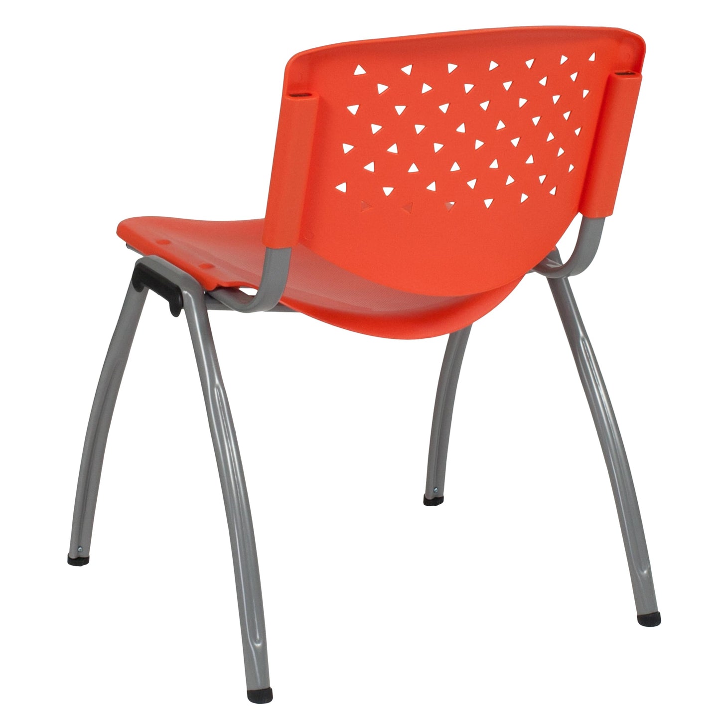 Flash Furniture HERCULES Series 880 lb. Capacity Orange Plastic Stack Chair with Titanium Gray Powder Coated Frame
