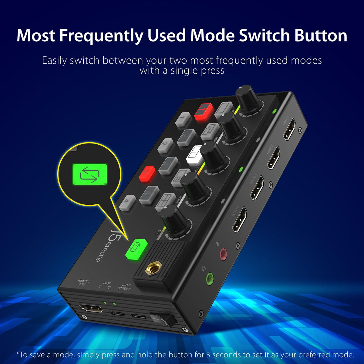 j5create All-in-One Live Streaming Station - Quad HDMI Capture, Audio Mixer, Video Switcher, Plug & Play, for Streaming, Video Conferencing, Teaching, Broadcasting (JVA08)