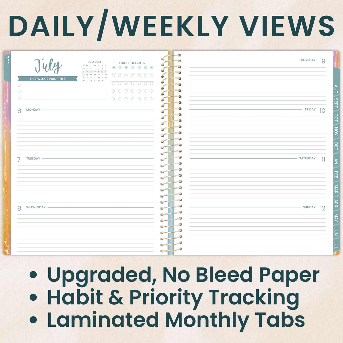 bloom daily planners 2026-2027 Planner (8.5” x 11") 13 Month Academic Year Organizer (July 2026 - July 2027) - Weekly & Monthly Agenda Book with Stickers & Tabs - Creating a Life I Love