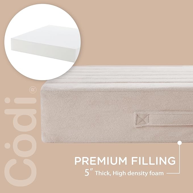 Codi High Density Foam Floor Pillow 2 Sets, Large Meditation Cushions Seating