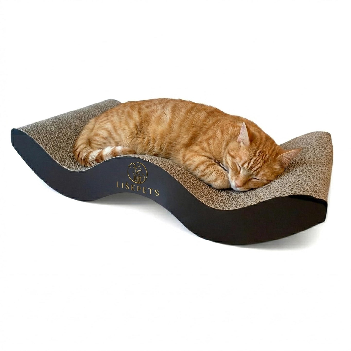 Cat Scratcher Cardboard Lounge Bed for Indoor Cats – Large Curved Cat Scratch Pad, Reversible Durable Honeycomb Design, Cat Scratching Board for Furniture Protection