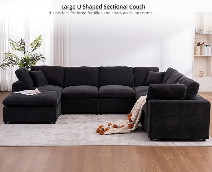 Oversized Modular Sectional Sofa Couch, Large 7 Seater Corner Sofa Modern U