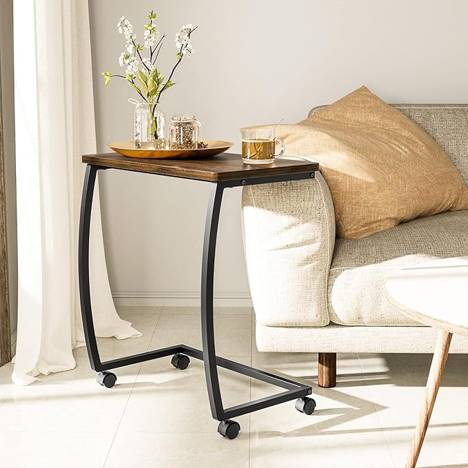SRIWATANA Side Table, C-Shaped End Table