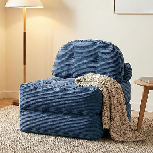 Convertible Corduroy Floor Sofa, 3-in-1 Folding Lazy Sofa Bed