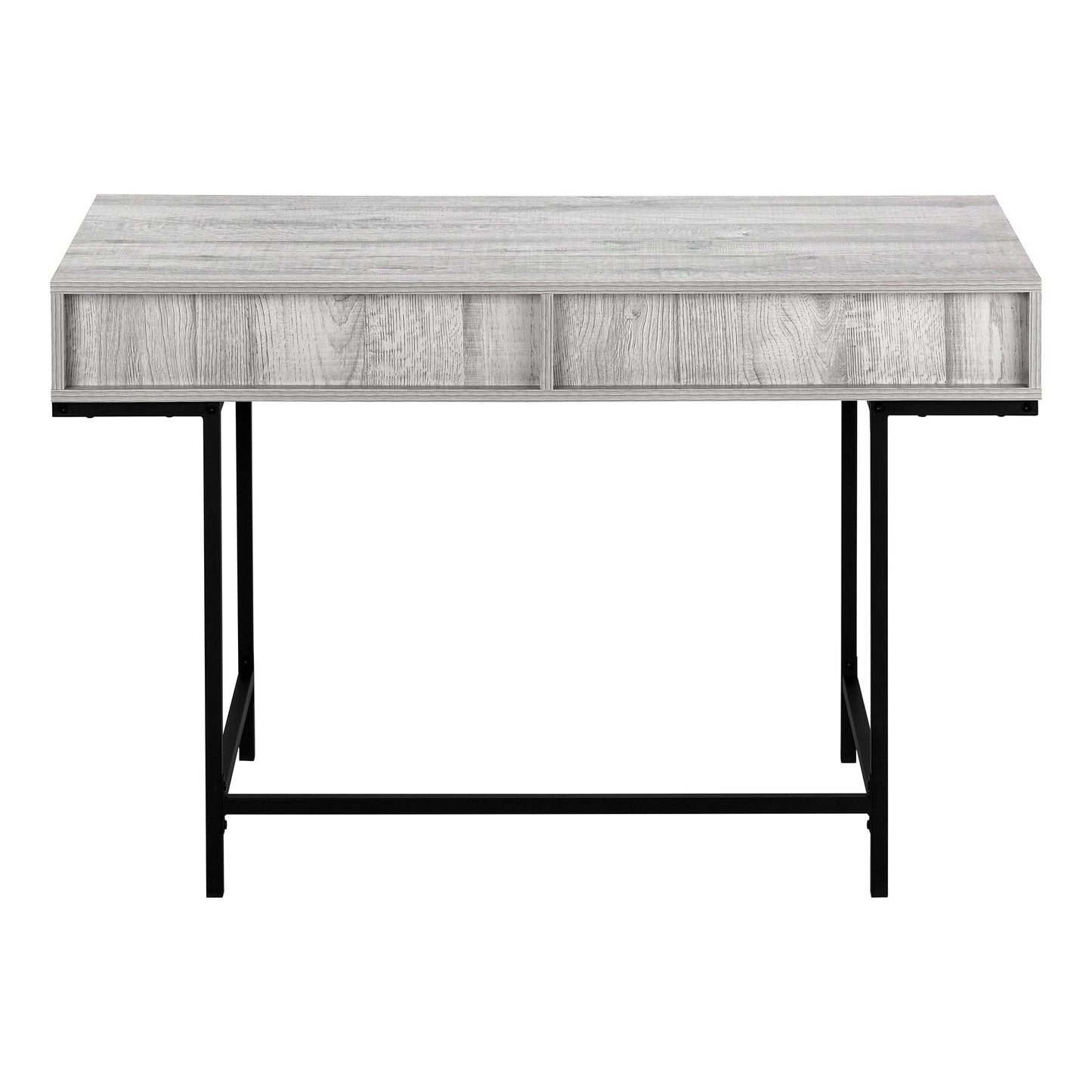 Monarch Specialties I 7553 Computer Desk, Home Office, Laptop, Storage Drawers, 48" L, Work, Metal, Laminate, Grey, Black, Contemporary, Modern