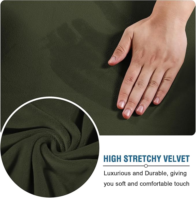 H.VERSAILTEX Modern Velvet Plush 4 Piece High Stretch Sofa Slipcover Sofa Cover