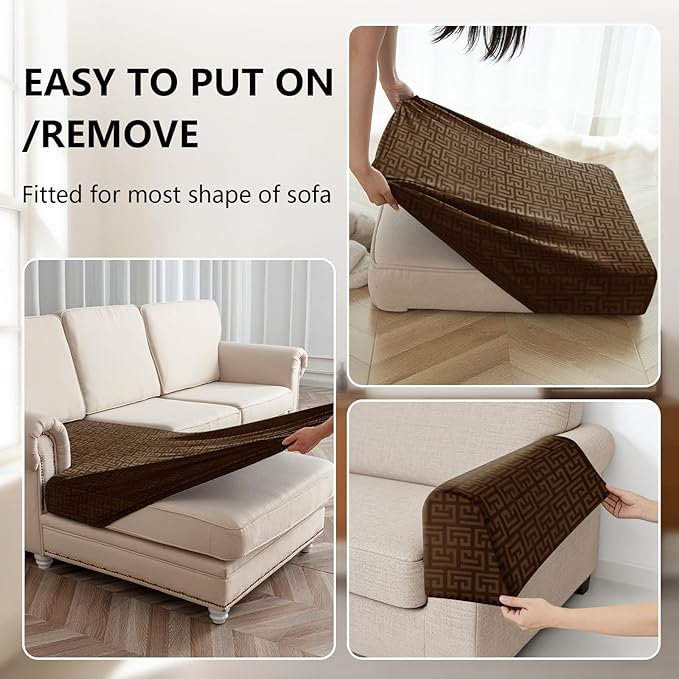UNBBRRL 10 Pieces Stretch Sofa Cushion Covers