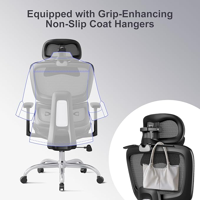 Ergonomic Office Chair with 3D Headrest, Computer Chair with Adjustable