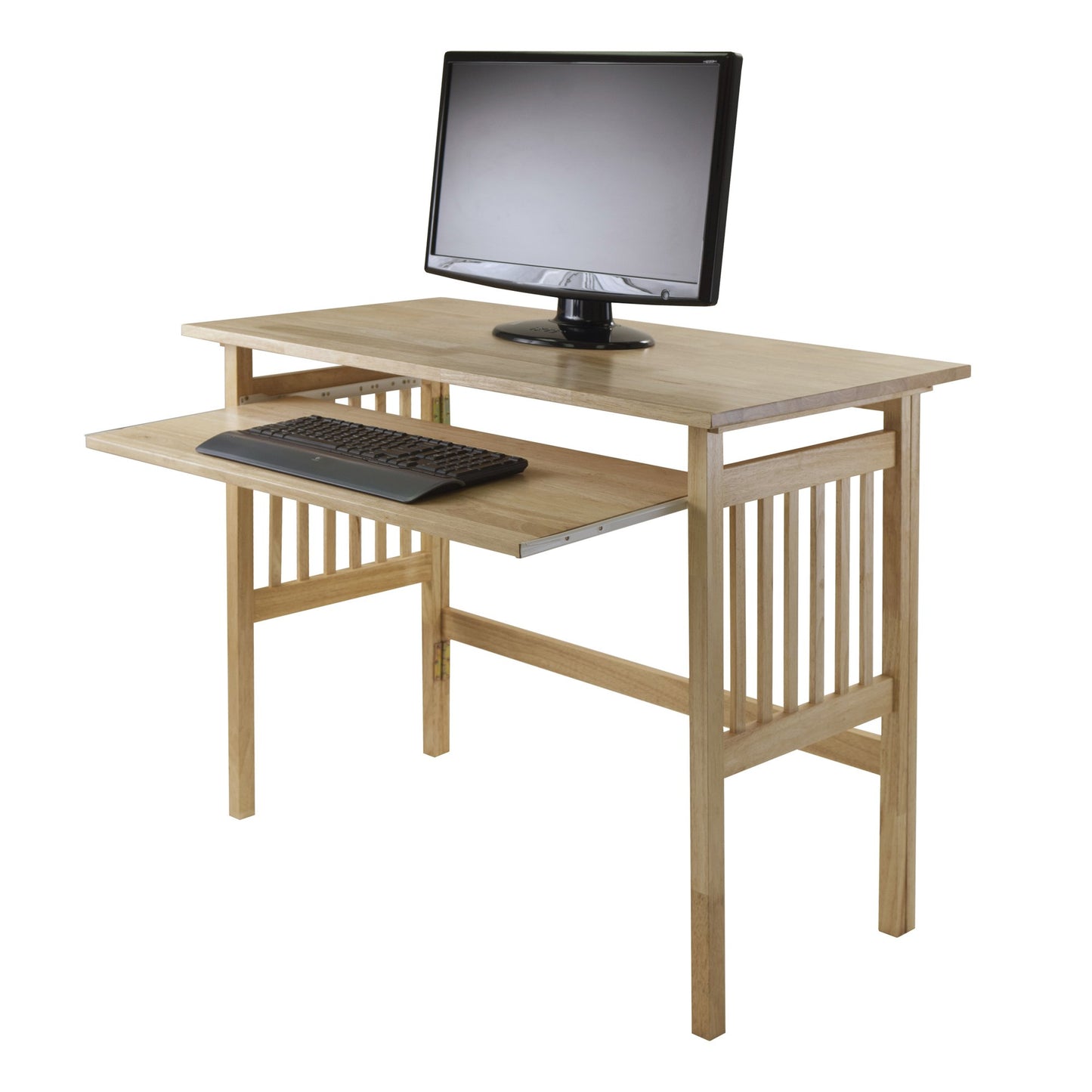 Winsome Mission Folding Computer Desk, 30" in Beechwood, Modern Fold Away Work Table for Home Office, Bedroom, PC Gaming Desk, Compact & Convenient Furniture for Small Spaces