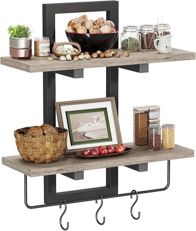 Creso hom Floating Shelves, Hanging Bathroom Shelves 2-Tier, Wall Mounted