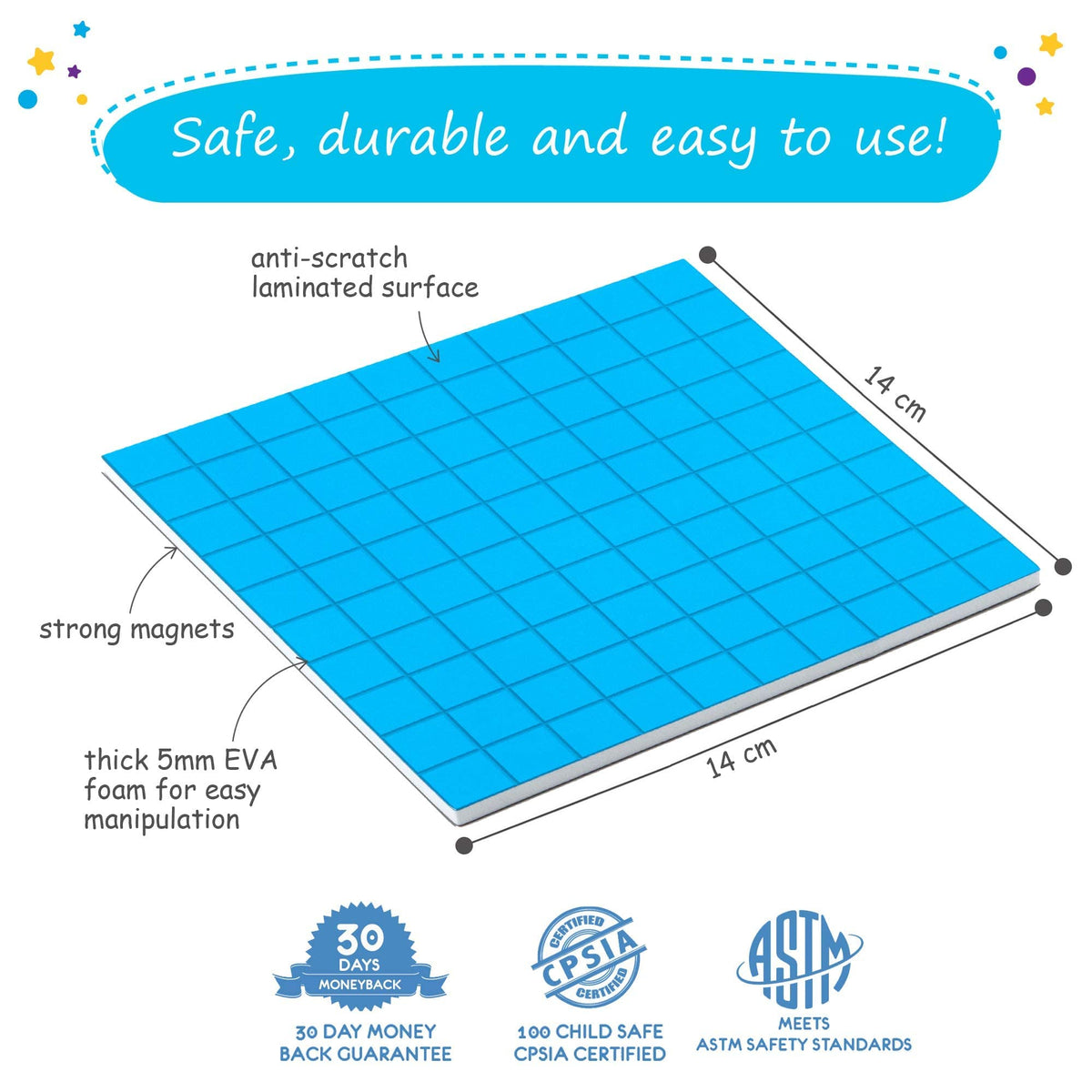 Simply magic 19 Educational Posters for Kids & 131 PCS Jumbo Magnetic Base Ten Blocks