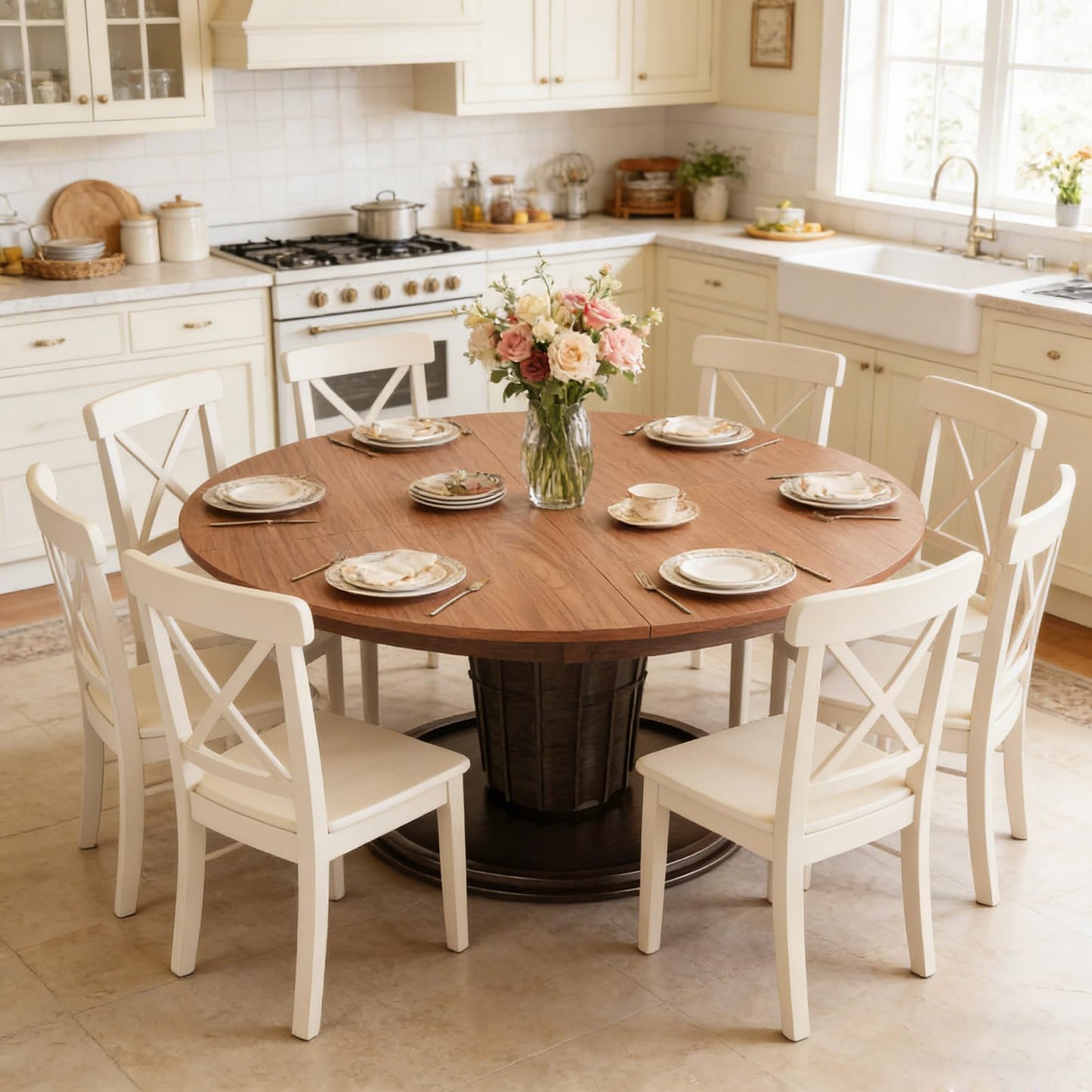 Wood Round Foldable Table Top Only Large Portable Tabletop for Desktop Transformation 47 51 55 59 63 71 inch 4-Fold Folding Round Table Top Extender Space Saving for Family Dinners(Light Walnut,59")