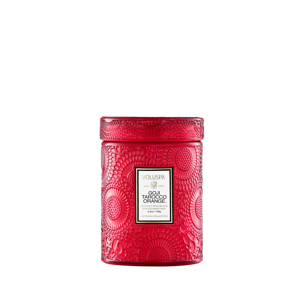 Voluspa Goji Tarocco Orange, Small Candle Jar, 5.5 oz, 50 Hour Burn Time, Coconut Wax for Clean Burning, Handcrafted in the USA