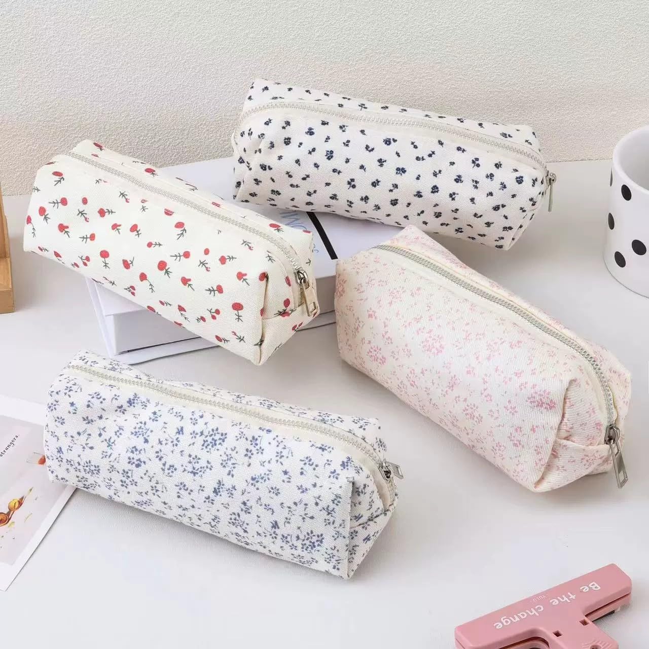 OZAOZ Cute Pencil Case Aesthetic Student Pencil Pouch Coin Pen Pouch Cosmetic Bag Office Stationery Organizer For Kids Teen School (Z-Violet)