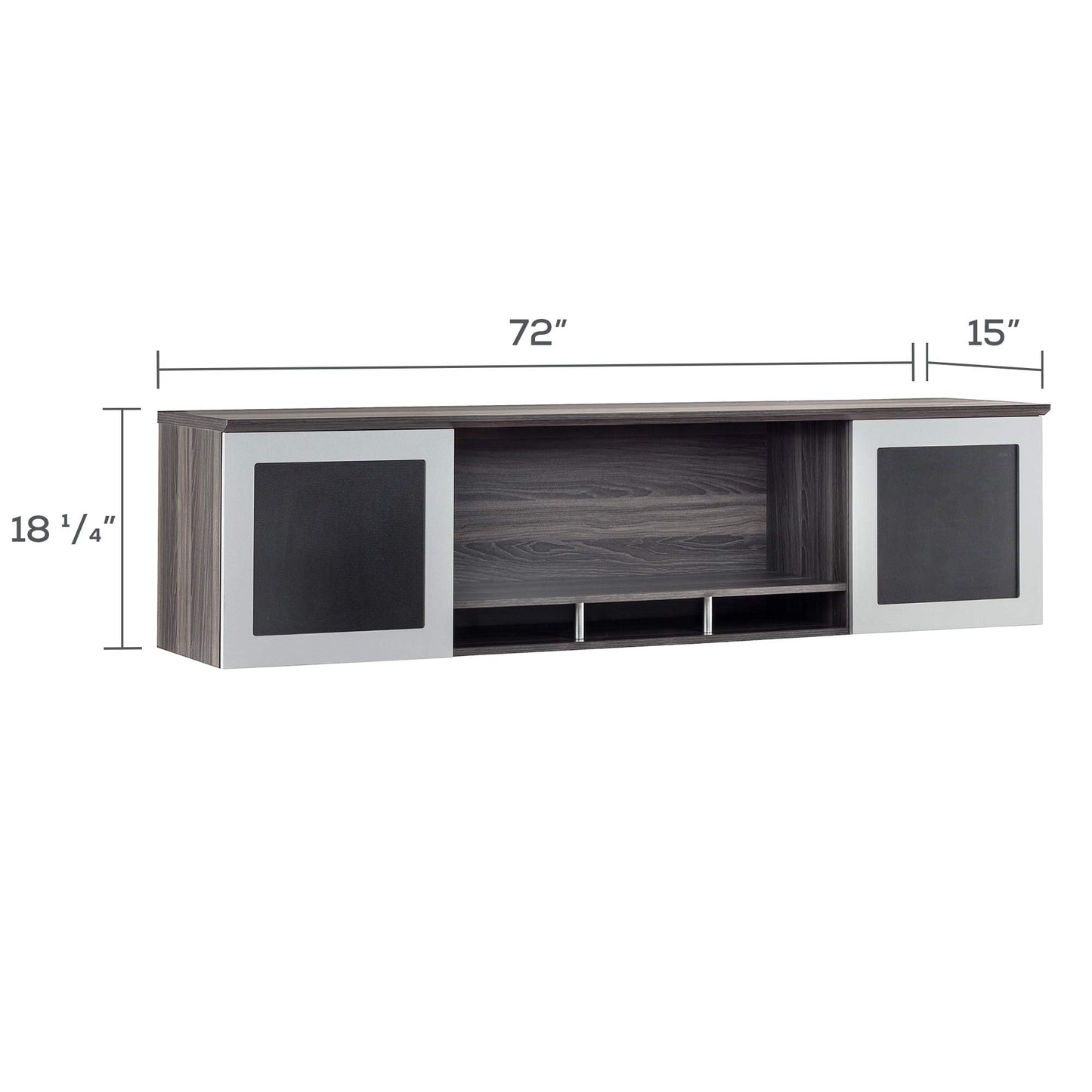Safco Mayline MNH72LGS Medina Hutch Cabinet with Glass Doors, 72"W, Gray Steel Laminate