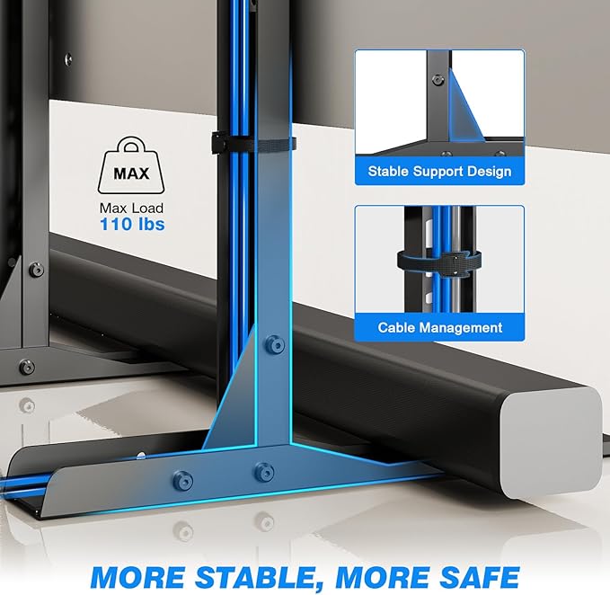 Rfiver Universal TV Stand for 20-70 inch Flat Curved TVs, Height Adjustable