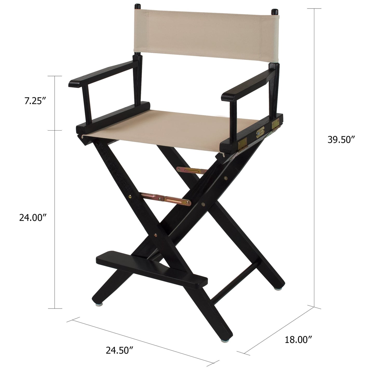 American Trails Extra-Wide Premium 24" Director's Chair Black Frame with Natural Canvas, Counter Height