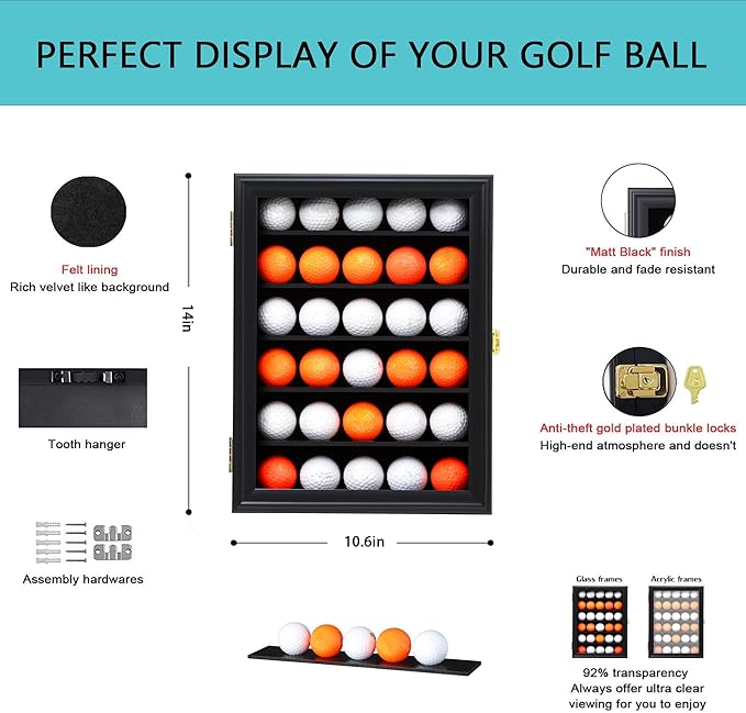 KCRasan 30 Golf Ball Display Case Lockable