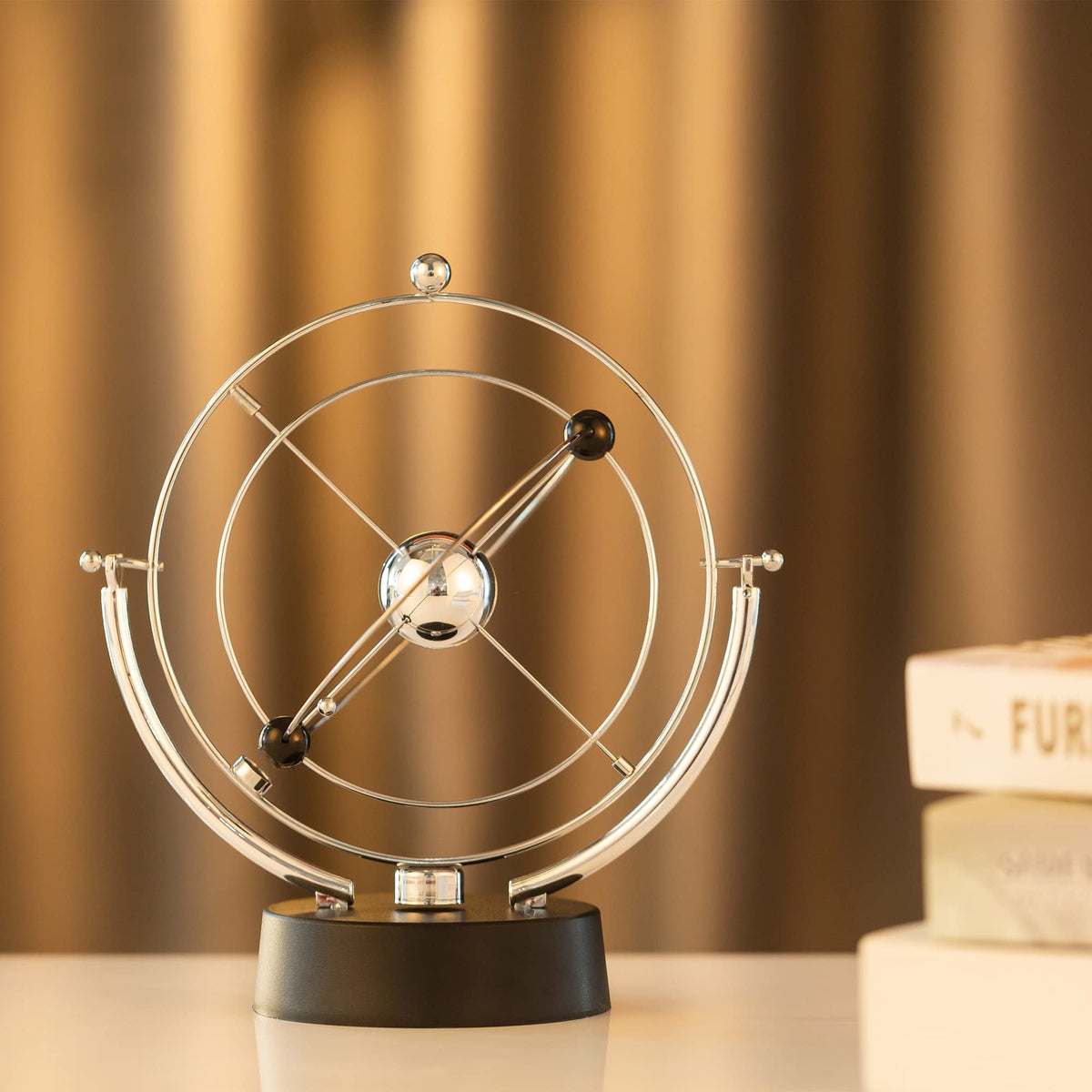 CHANGSHUN Electronic Perpetual Motion Battery Operated Home Office Desk Ornament (Universe)