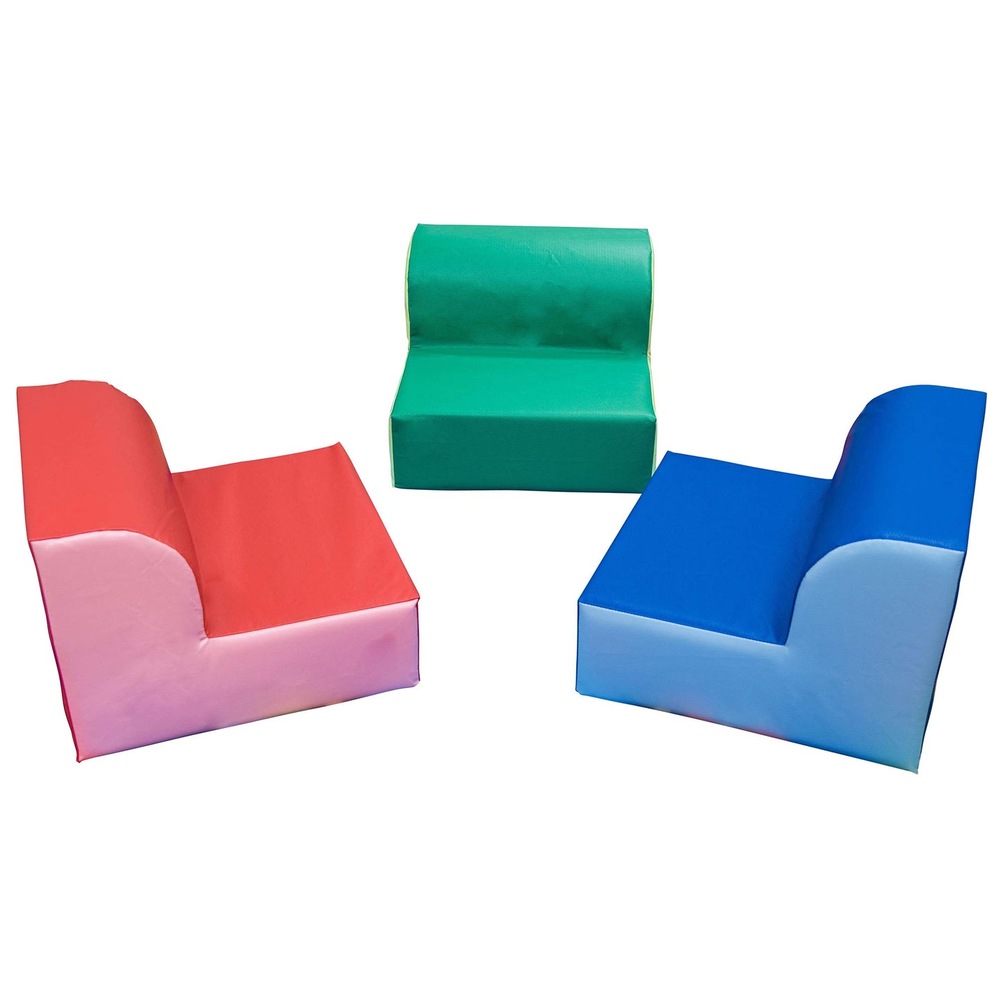 Children's Factory Library Lounger, Flexible Seating Classroom Furniture, Comfy Kids Chairs, Blue/Sky Blue, Single Lounger