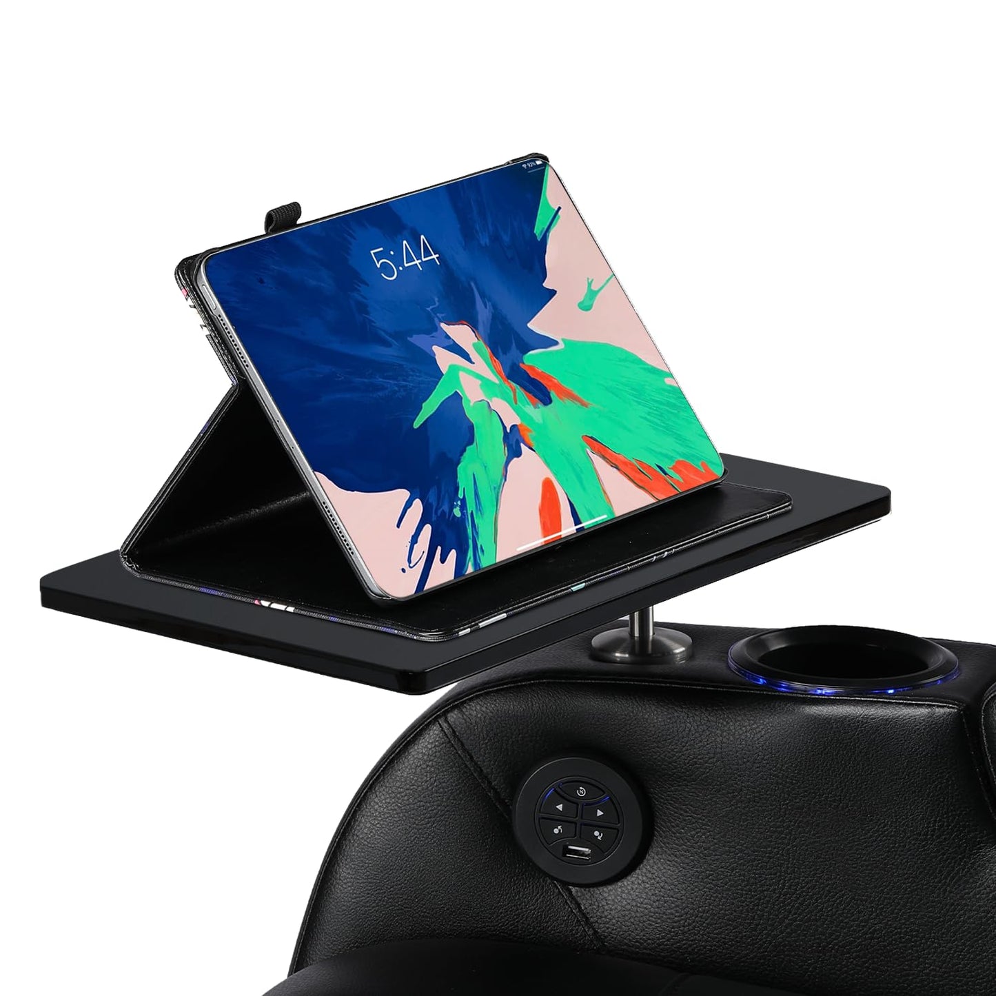 Weilianda Home Theater Seating Series Swivel Tray Table for Wei lianda Home Theater Seat Compatible with 0.47 inch Holes Matte Black