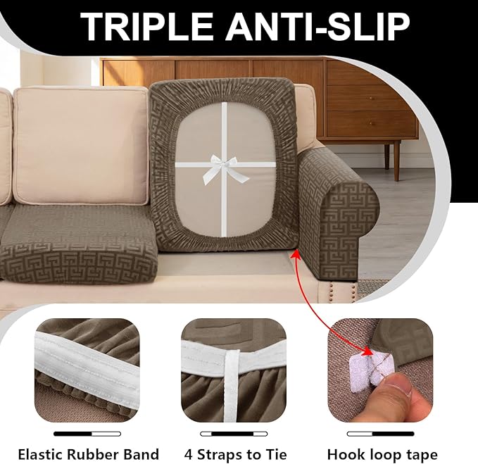 UNBBRRL 10 Pieces Stretch Sofa Cushion Covers