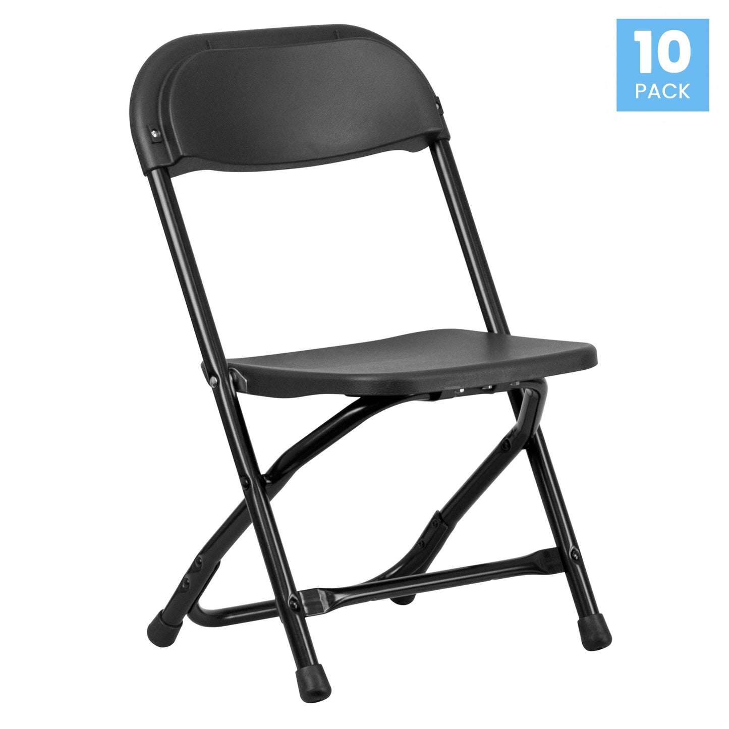 Flash Furniture Timmy 10 Pack Kids Black Plastic Folding Chair
