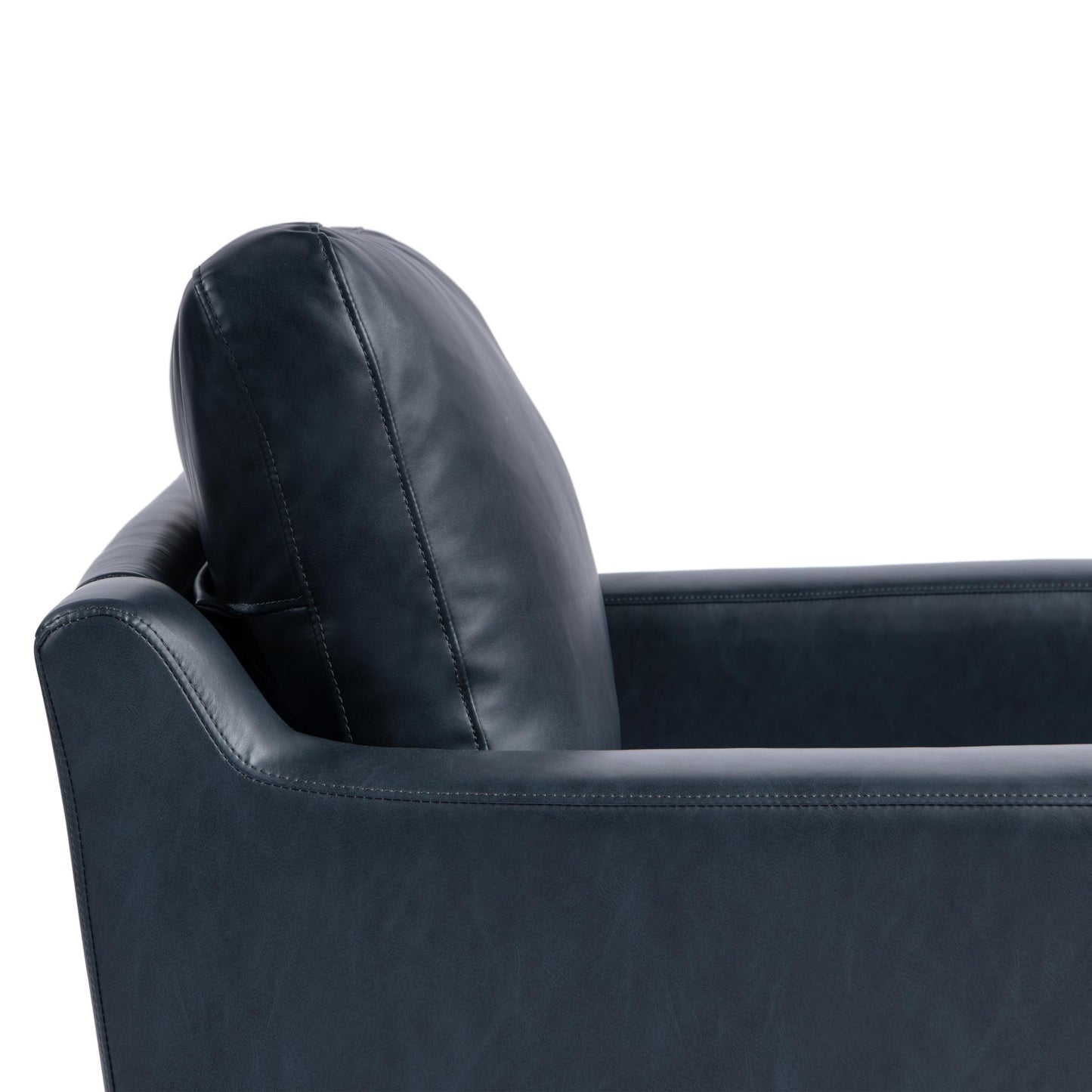 Serta Triton 78" Sofa, Transitional Modern, Dreamcoil Comfort, Metal Legs, Vegan Leather, Navy Blue