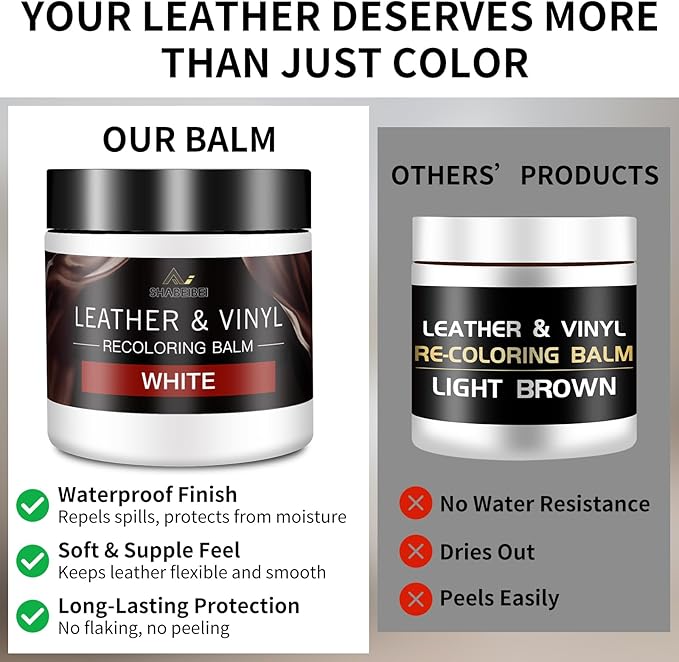 Leather Recoloring Balm with 100ml Mink Oil, Car Seats, Dye & Restorer