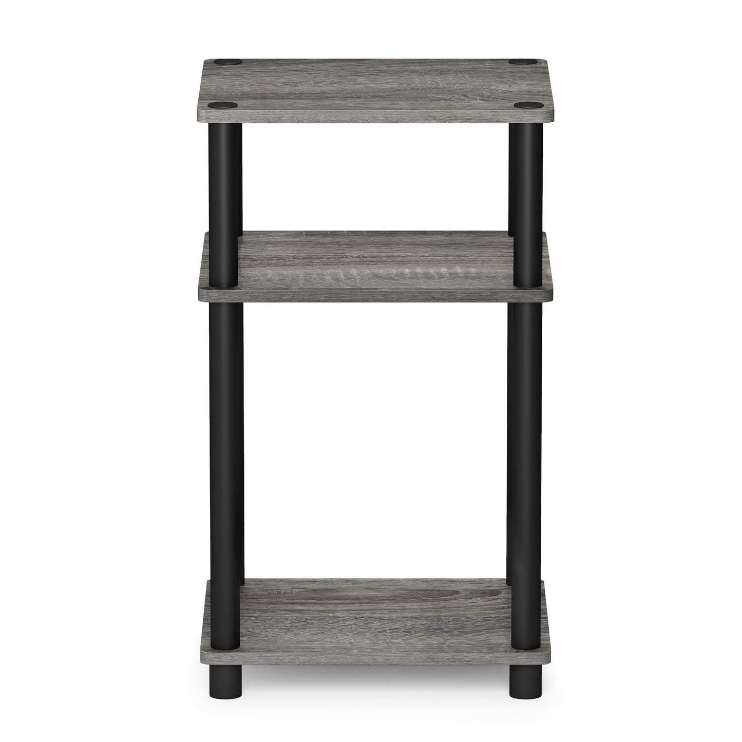 Furinno JUST Side Table, 3-Tier End Table, Open Shelves Night Stand, Bedside Table, Toolless Assembly, for Living Room, Bedroom, Bathroom, French Oak