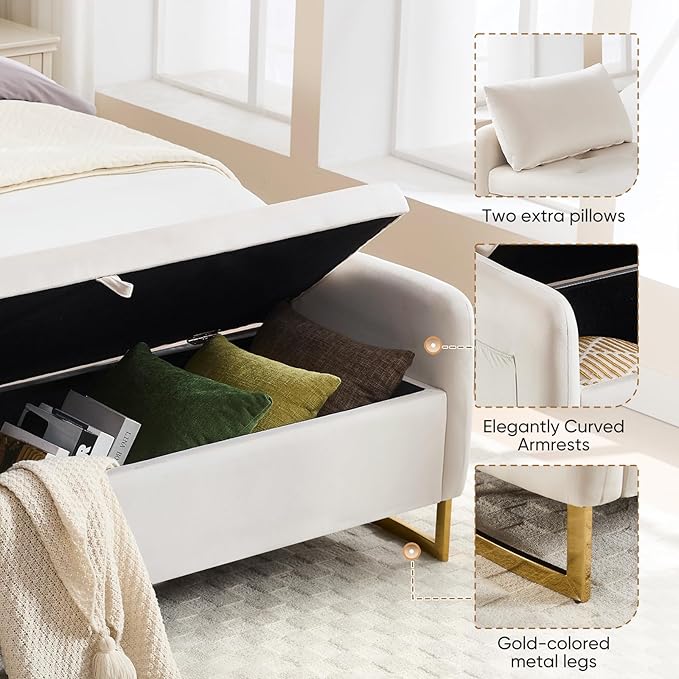 48" End of Bed Bench, Modern Storage Benches