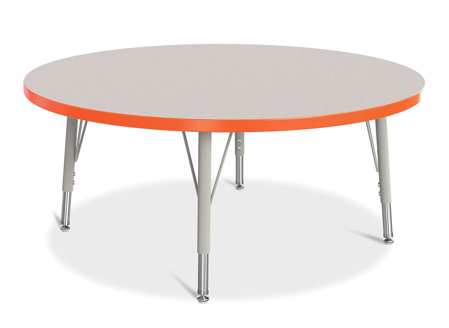 Jonti-Craft Berries 6468JCE114 Round Activity Table, E-Height (15"-24" Adjustable Height), 42" Diameter, Gray/Orange/Gray