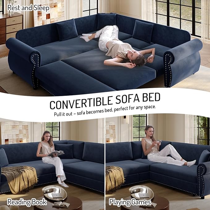 88.2" Sectional Sleeper Sofa