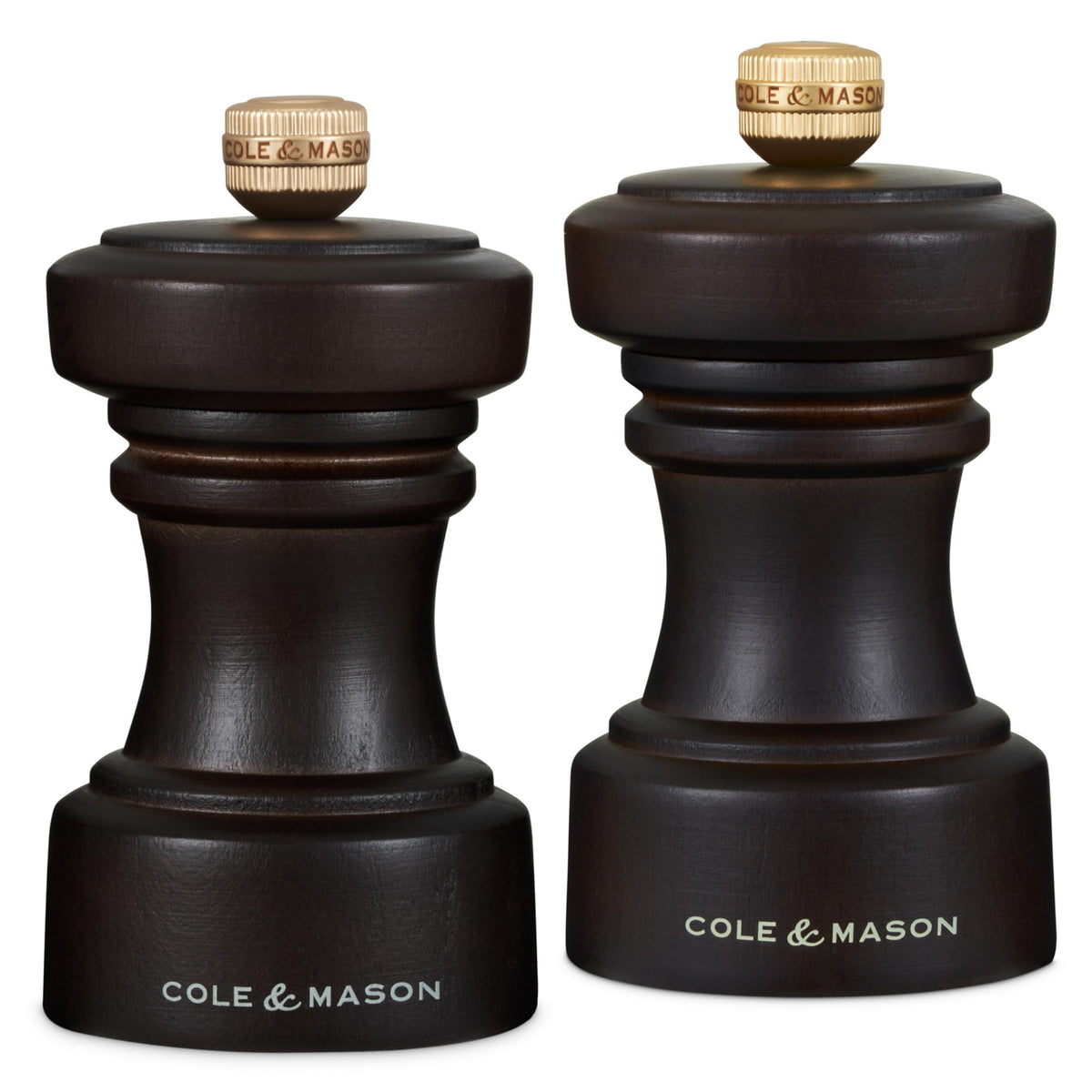 Cole & Mason Hoxton Mill - Table Salt Grinder & Pepper Grinder with Precision+ Grinder - Kitchen & Home Accessory - Chocolate Wood