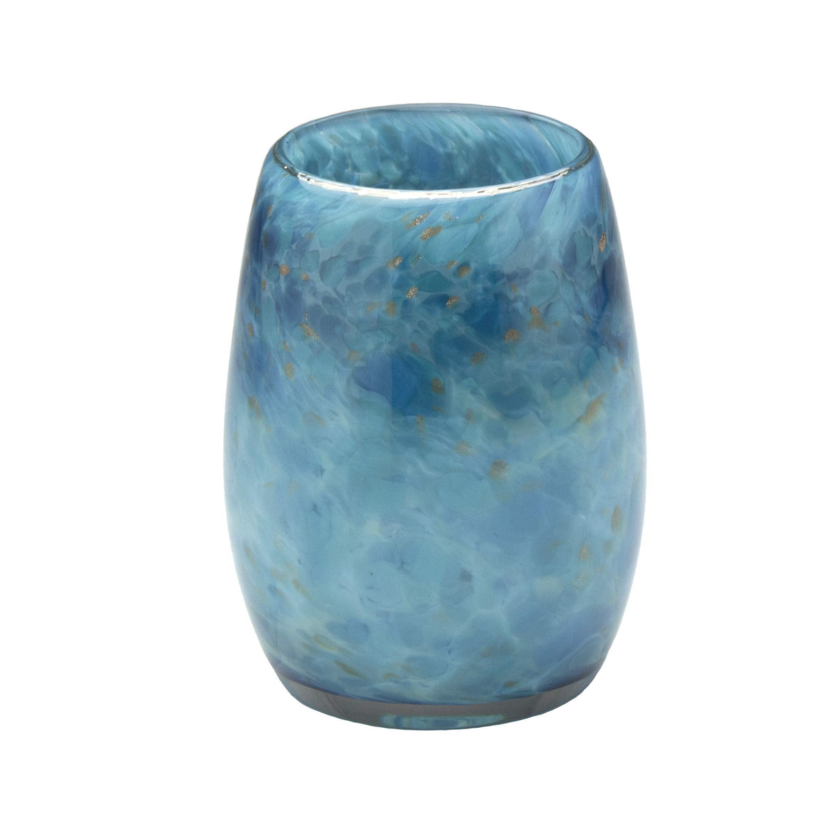 Totally Blown Glassworks Votive Candle Holder, Tea-Light, Handmade Blown Glass, Accent Vase, Centerpiece, Home Decor, Artist Dehanna Jones, Seattle, WA. (Teal Puget Sound)