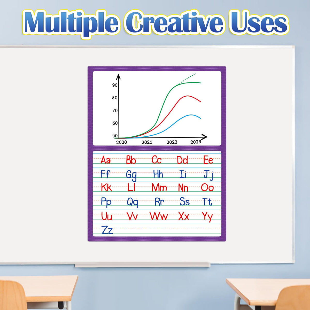 Aizweb Giant Magnetic Draw & Write Paper,Dry Erase Handwriting Lined for Classroom Whiteboard Accessories, Writing Chart Paper Teacher Must Have Homeschool Teaching Supplies,Teacher Essential