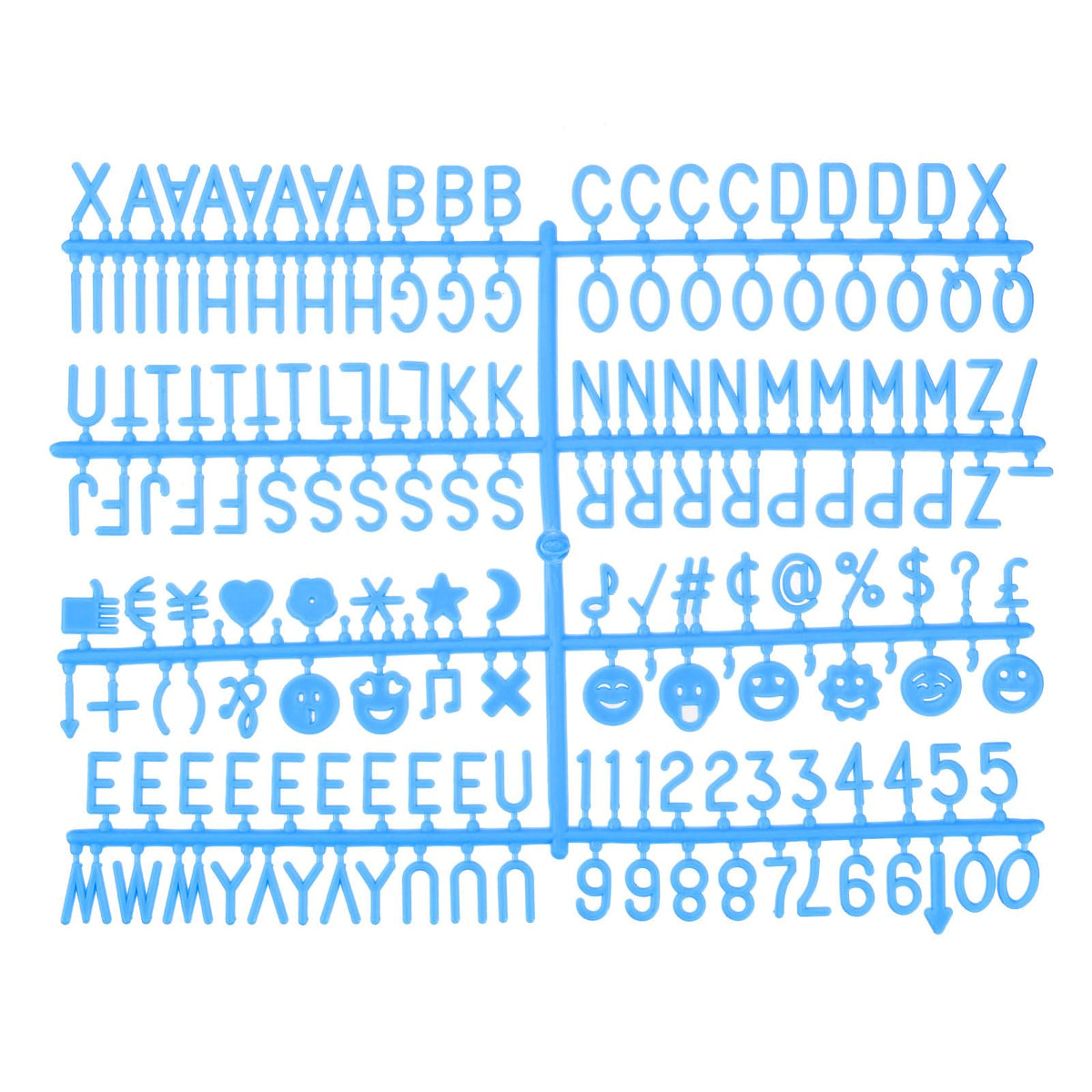 MECCANIXITY 3/4 Inch Letters Set for Felt Letter Board Numbers Symbols Blue Alphabet Message Board Changeable for Cafe, Wedding, Birthday