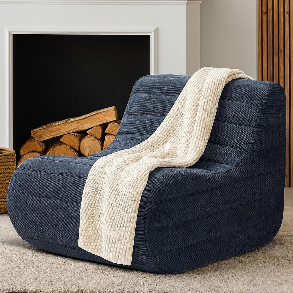 KKdema Compact Bean Bag Chair – Memory Foam Lazy Sofa Sack, Floor Couch for Bedroom, Living Room, Office & Home (Gray)