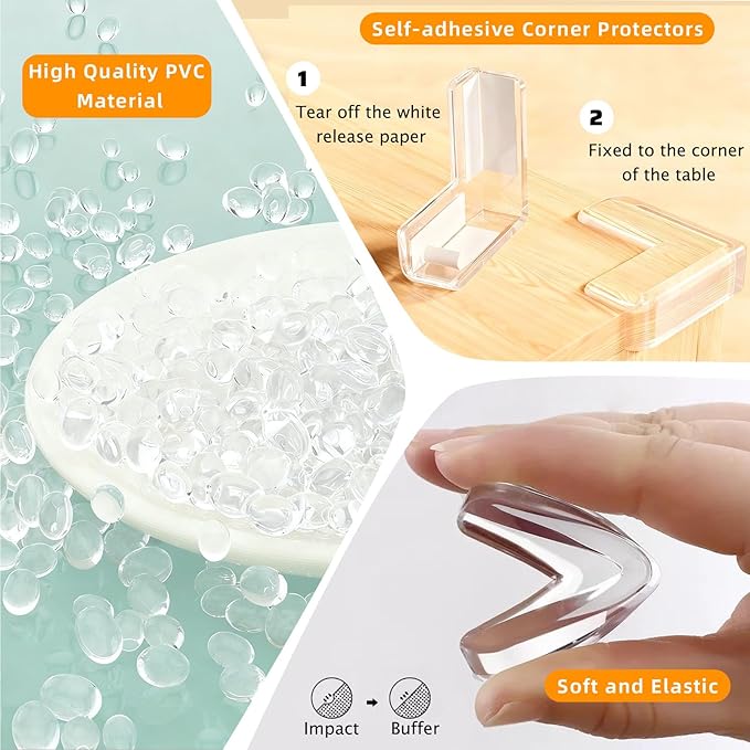 Clear Soft Corner Protectors for Furniture Strip, 1.18 in x 13.12 FT Edge Bumper