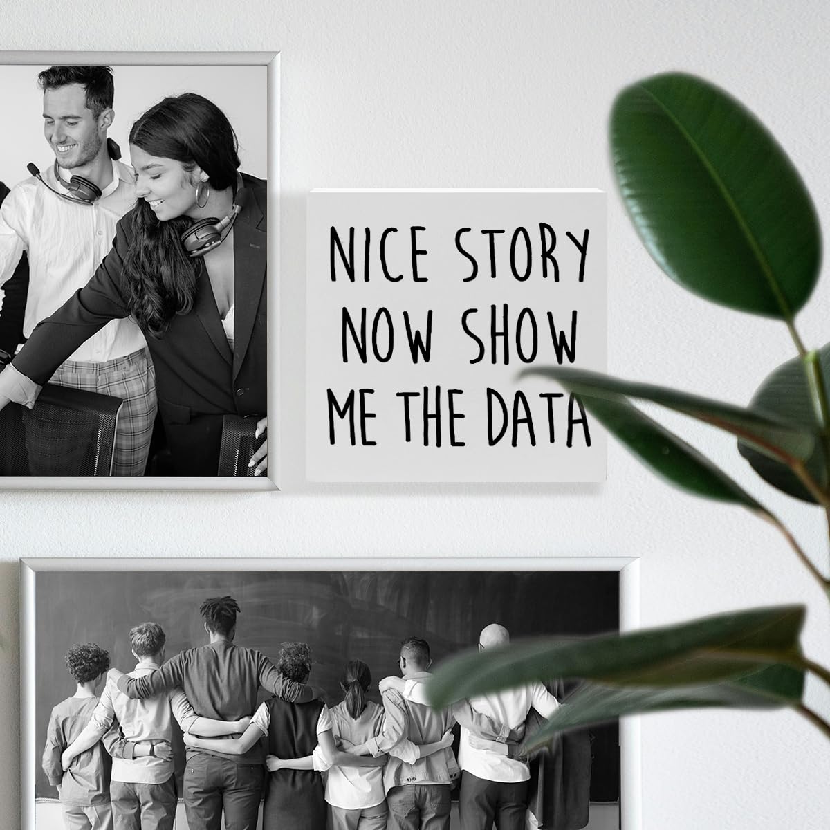 Funny Office Desk Decor, Home Office Decoration for Work Women Men Wooden Box Sign, Accountant CPA Finance Human Resources Office Gifts for HR Coworker Boss Leader Colleague Friend, Show Me The Data