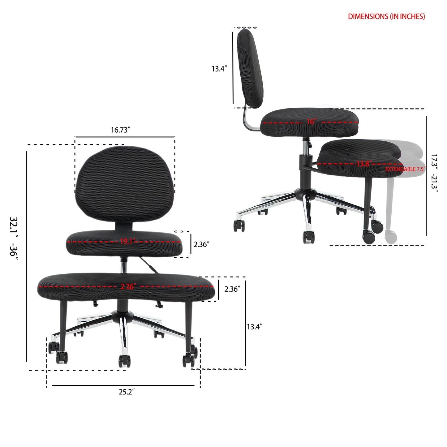 NFMOD Ergonomic Chair with Integrated Footrest, Adjustable Meditation Chair for Women & ADHD, Rolling Swivel Home Desk Chair, Pet‑Companion Chair for Home Office Study