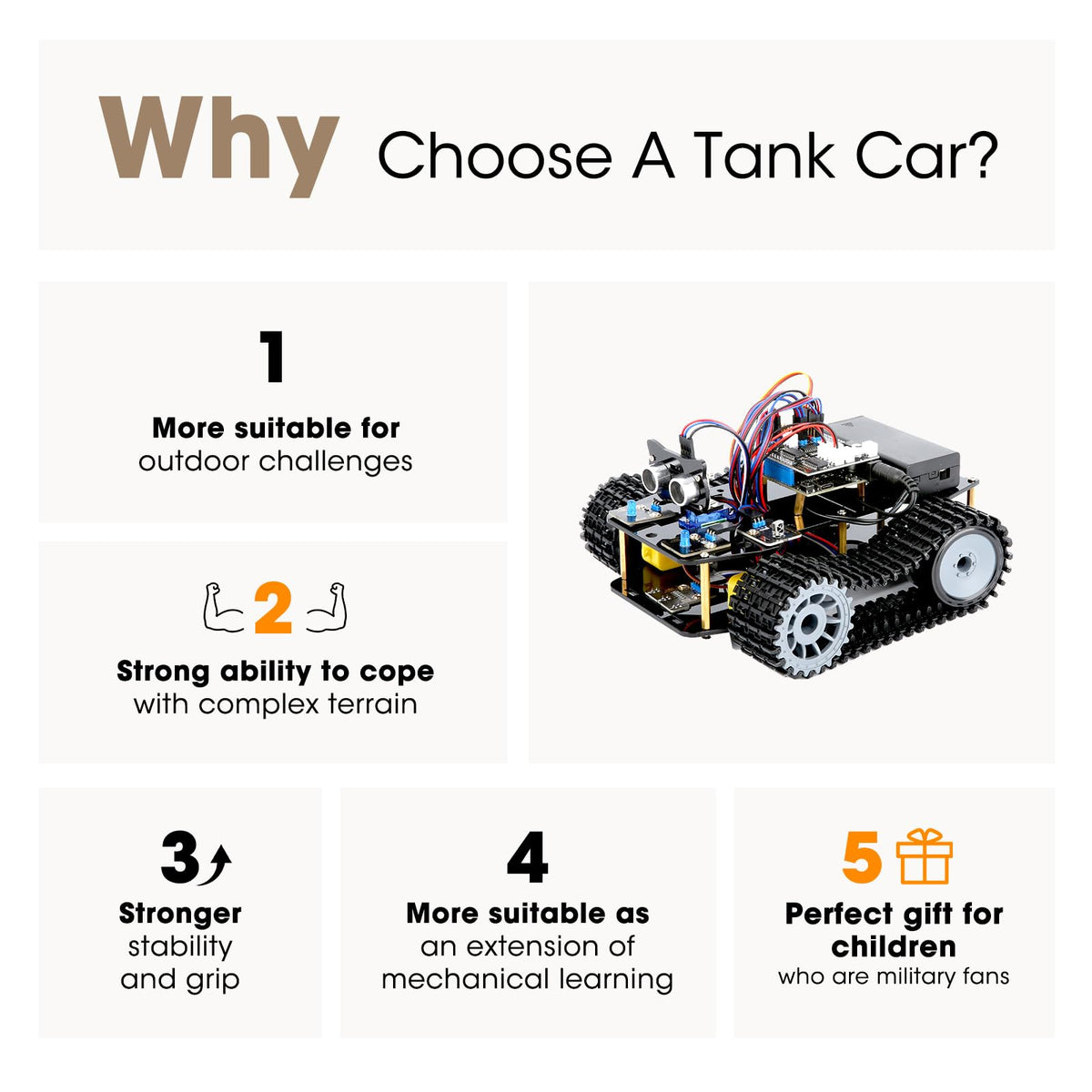 Robotics Kit for Kids Ages 8–12, Smart Robot Tank Car Compatible with Arduino & Scratch & Python, STEM Toys for Boys Ages 8–12, App & Remote Control, Birthday Coding Gift for Boys, Girls and Adults