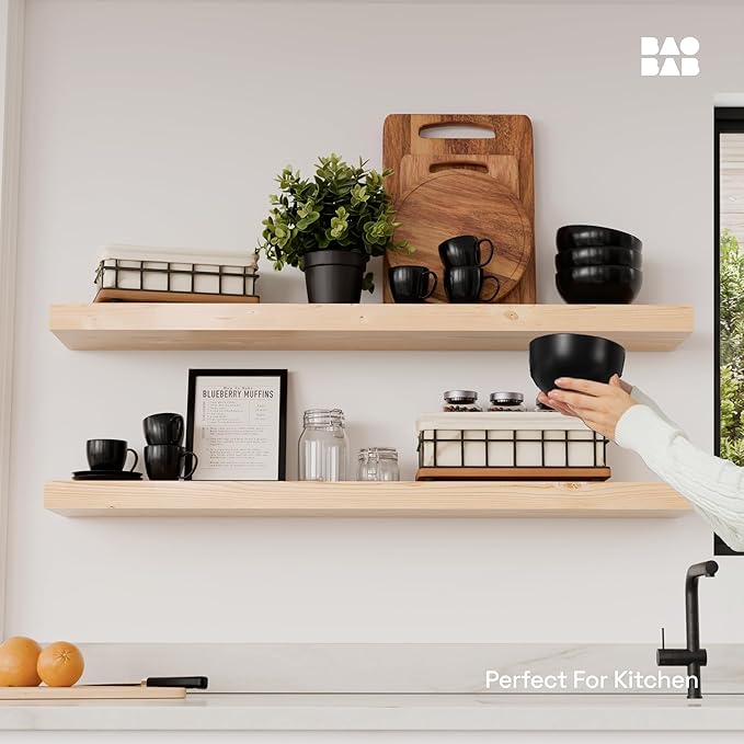 BAOBAB WORKSHOP Wood Floating Shelves