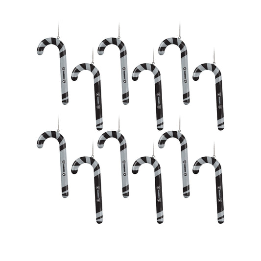 FOCO Las Vegas Raiders NFL 12 Pack Candy Cane Ornament Set