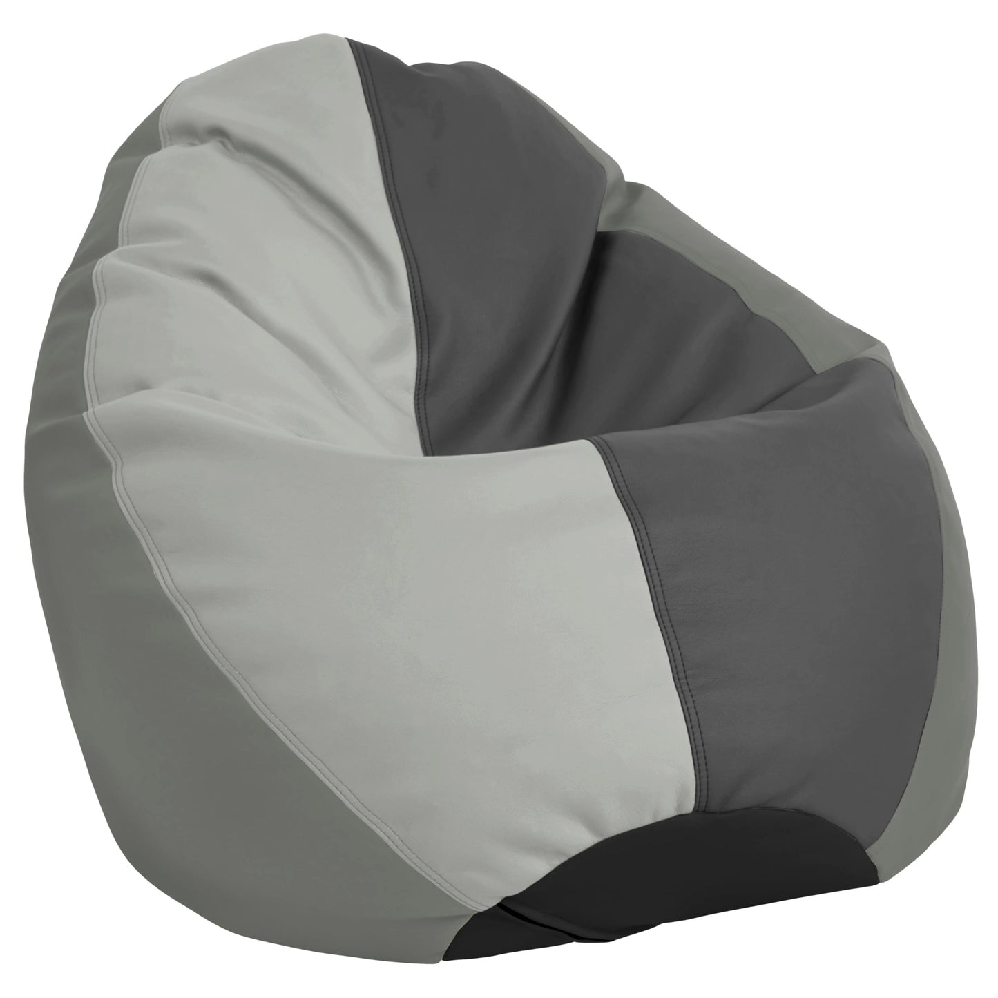 FDP SoftScape Dew Drop Bean Bag Chair with Supportive High-Back Design, For Kids, Teens and Adults, Alternative Seating for Dorms, Schools, Libraries, Daycares or Home - Gray/Light Gray